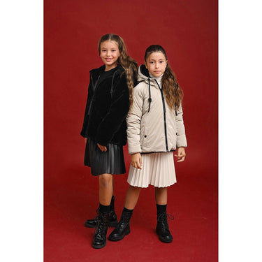 Melange Girls Puff Coat - Kidichic